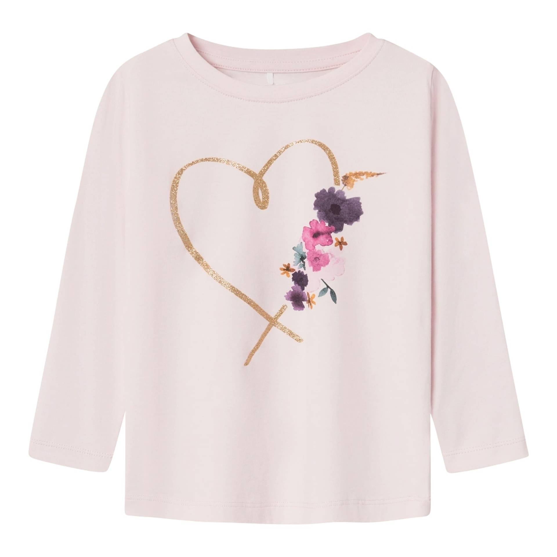 Shirt langarm Herz Blumen von name it