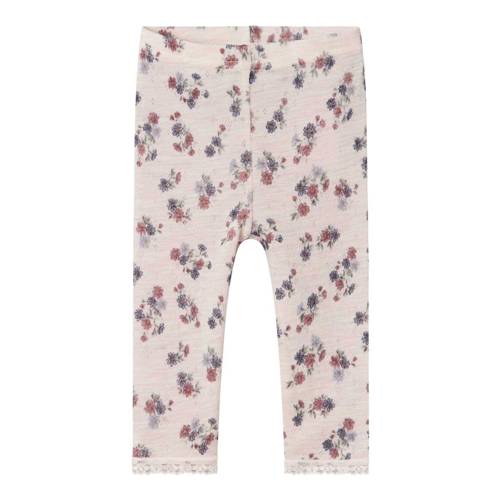 Woll-Leggings Ajour Blumen von name it