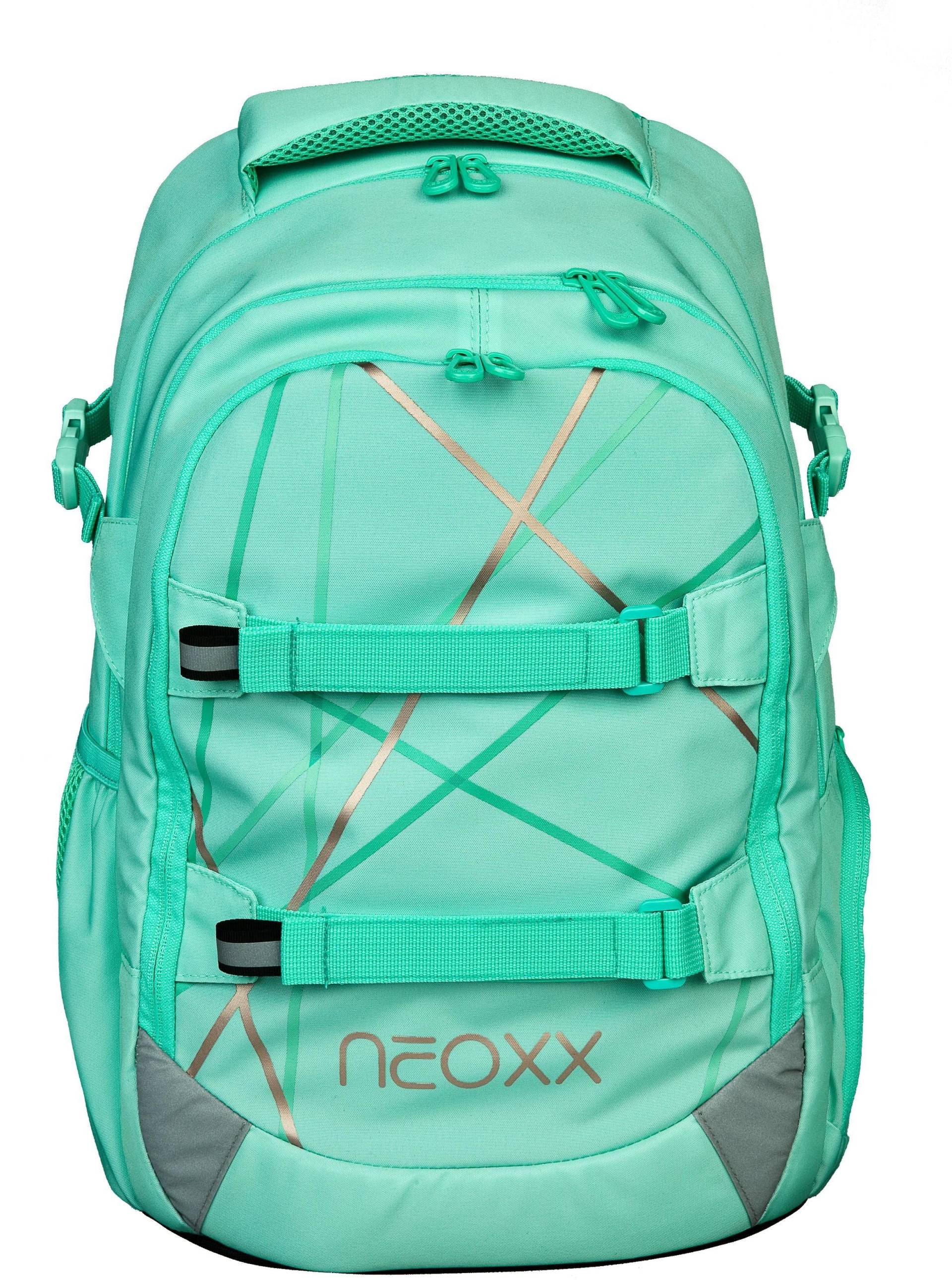 neoxx Schulrucksack »Active, Mint to be«, reflektierende Details, aus recycelten PET-Flaschen von neoxx