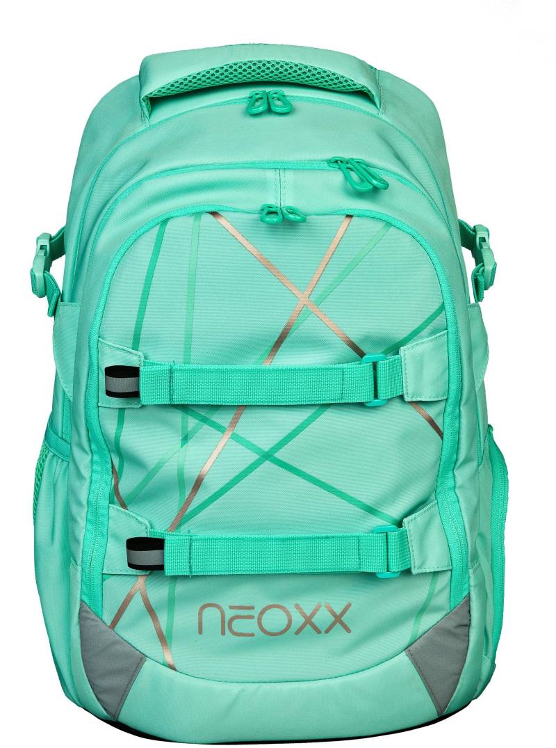 neoxx Schulrucksack »Active, Mint to be«, reflektierende Details, aus recycelten PET-Flaschen von neoxx