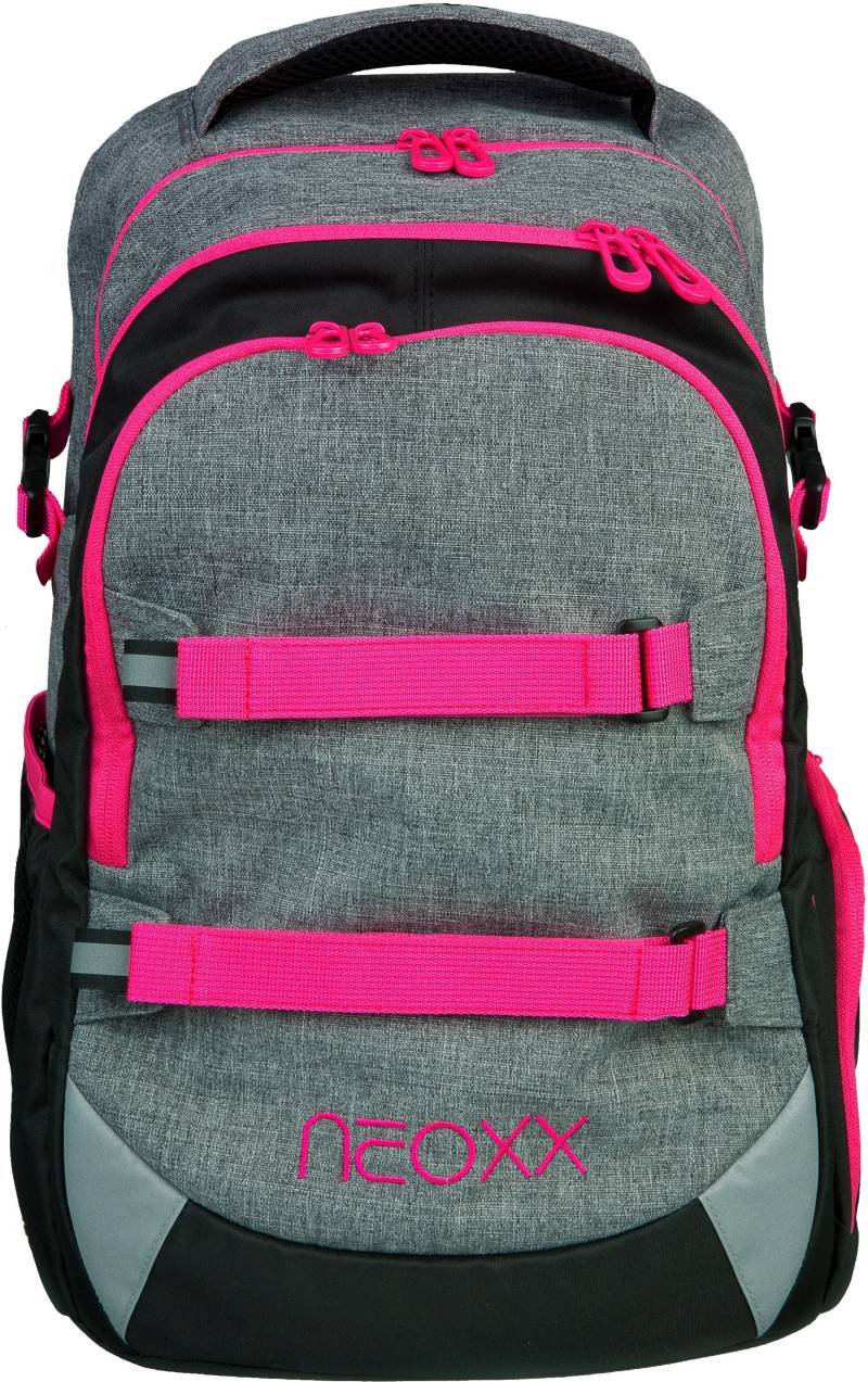 neoxx Schulrucksack »Active, Pink and Famous«, reflektierende Details, aus recycelten PET-Flaschen von neoxx