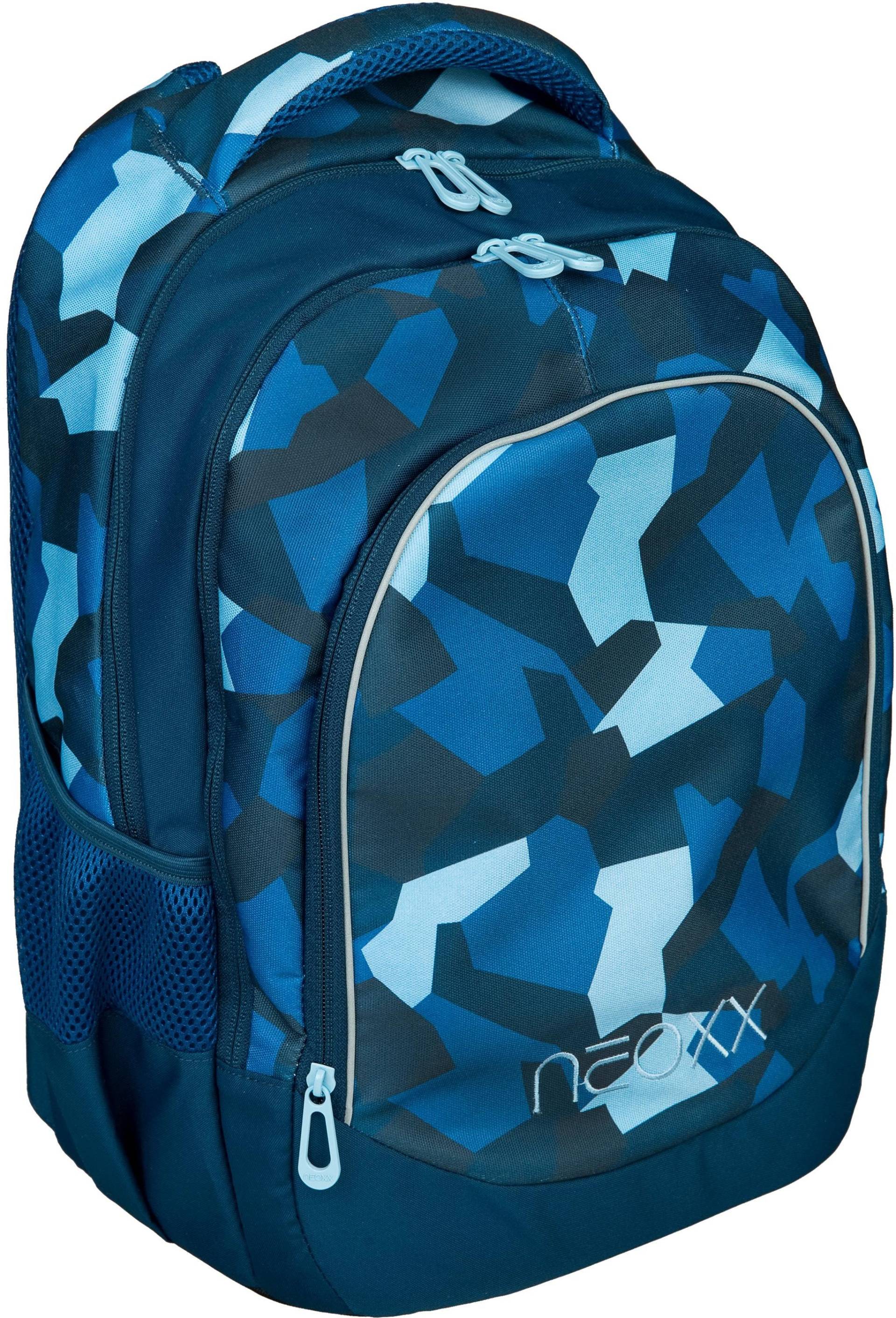 neoxx Schulrucksack »Fly, Camo Nation«, Reflektionsnaht, aus recycelten PET-Flaschen von neoxx