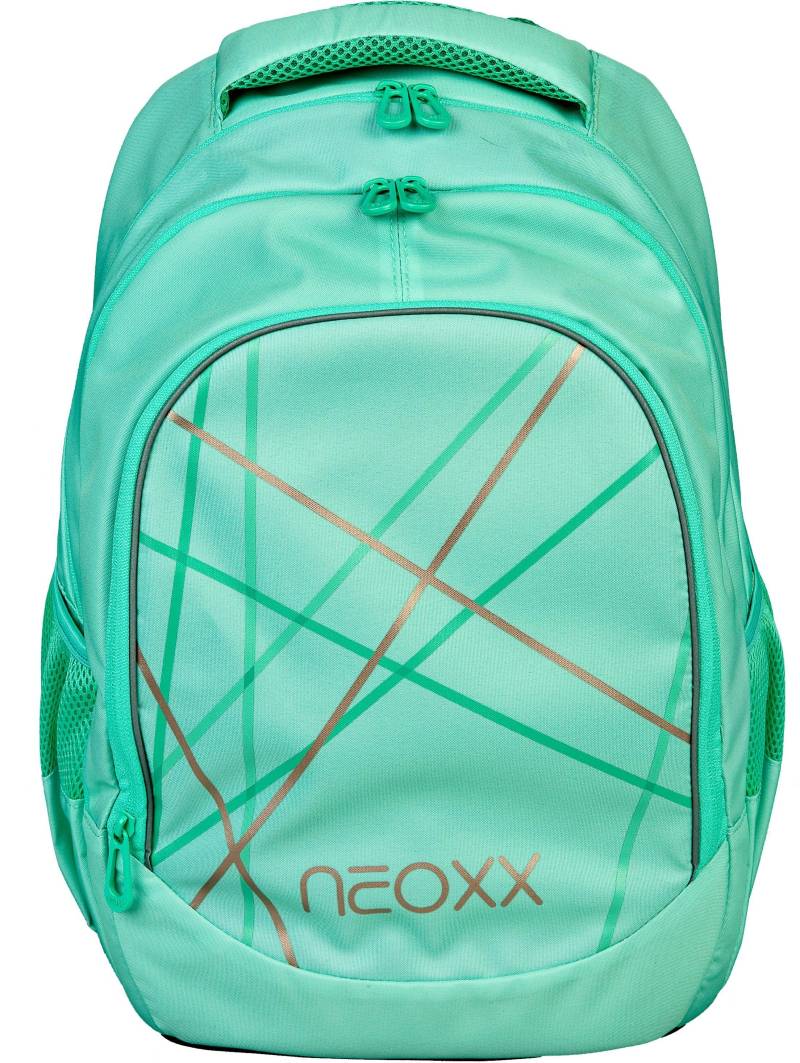 neoxx Schulrucksack »Fly, Mint to be«, Reflektionsnaht, aus recycelten PET-Flaschen von neoxx