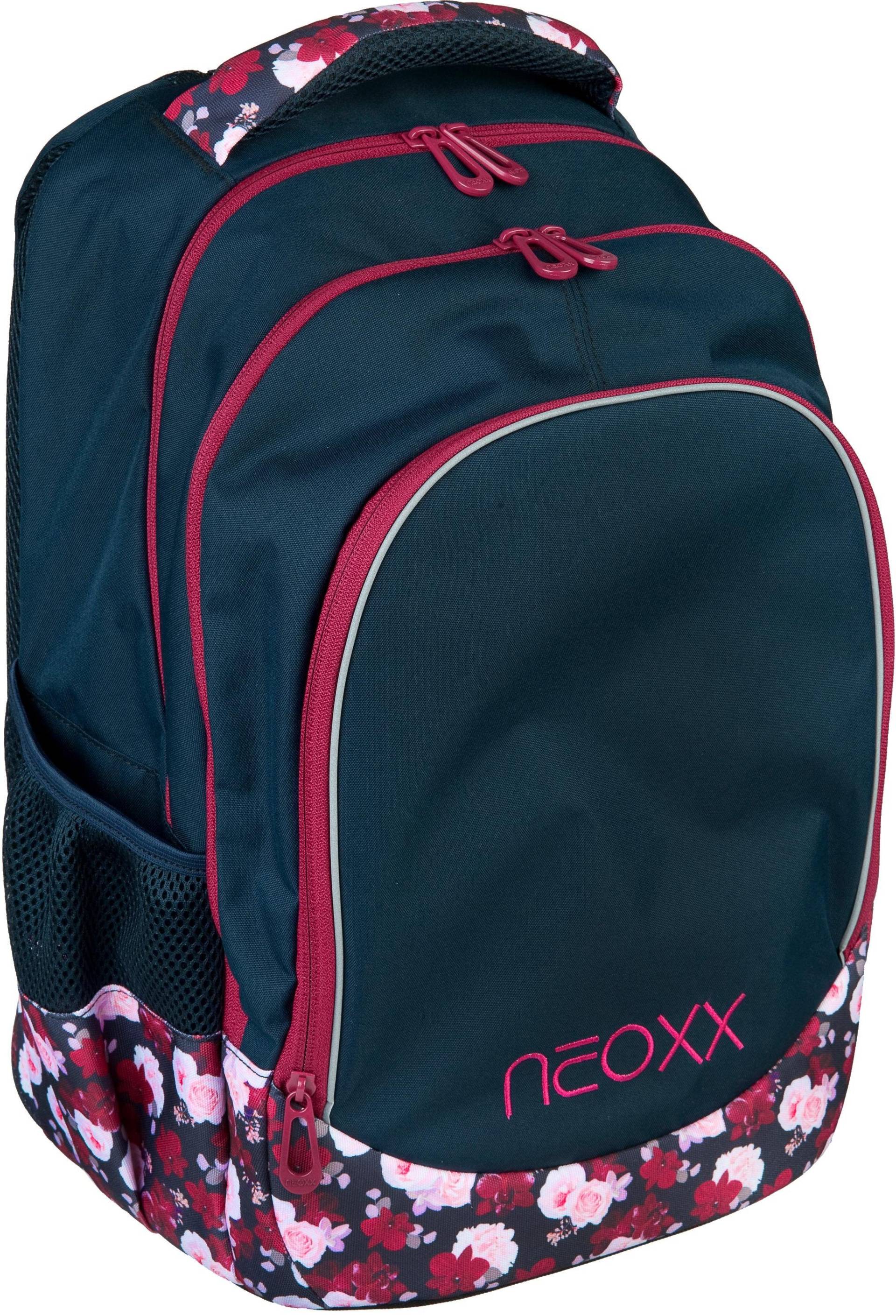 neoxx Schulrucksack »Fly, My Heart Blooms«, Reflektionsnaht, aus recycelten PET-Flaschen von neoxx