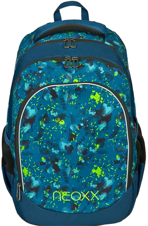 neoxx Schulrucksack »Fly, Petrol Extreme«, Reflektionsnaht, aus recycelten PET-Flaschen neoxx Schulrucksack »Fly, Petrol Extreme«, Reflektionsnaht, aus recycelten PET-Flaschen von neoxx