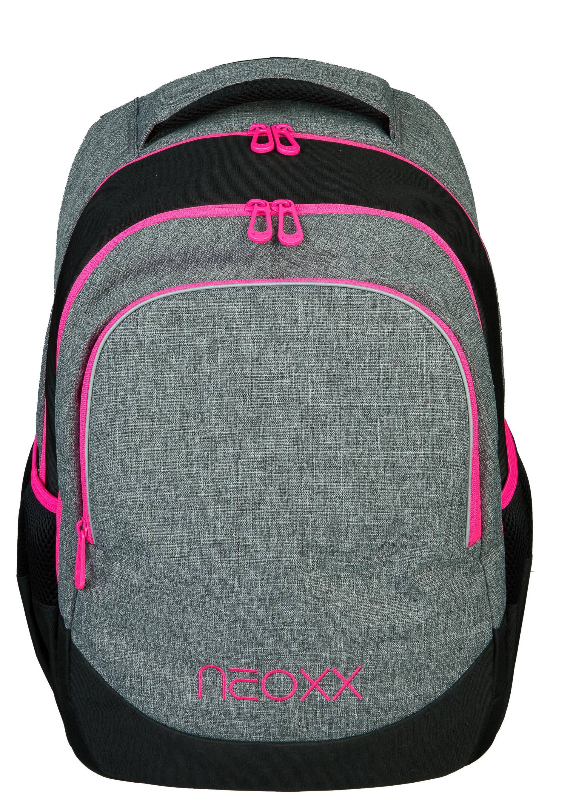 neoxx Schulrucksack »Pink and Famous«, Reflektionsnaht, aus recycelten PET-Flaschen von neoxx