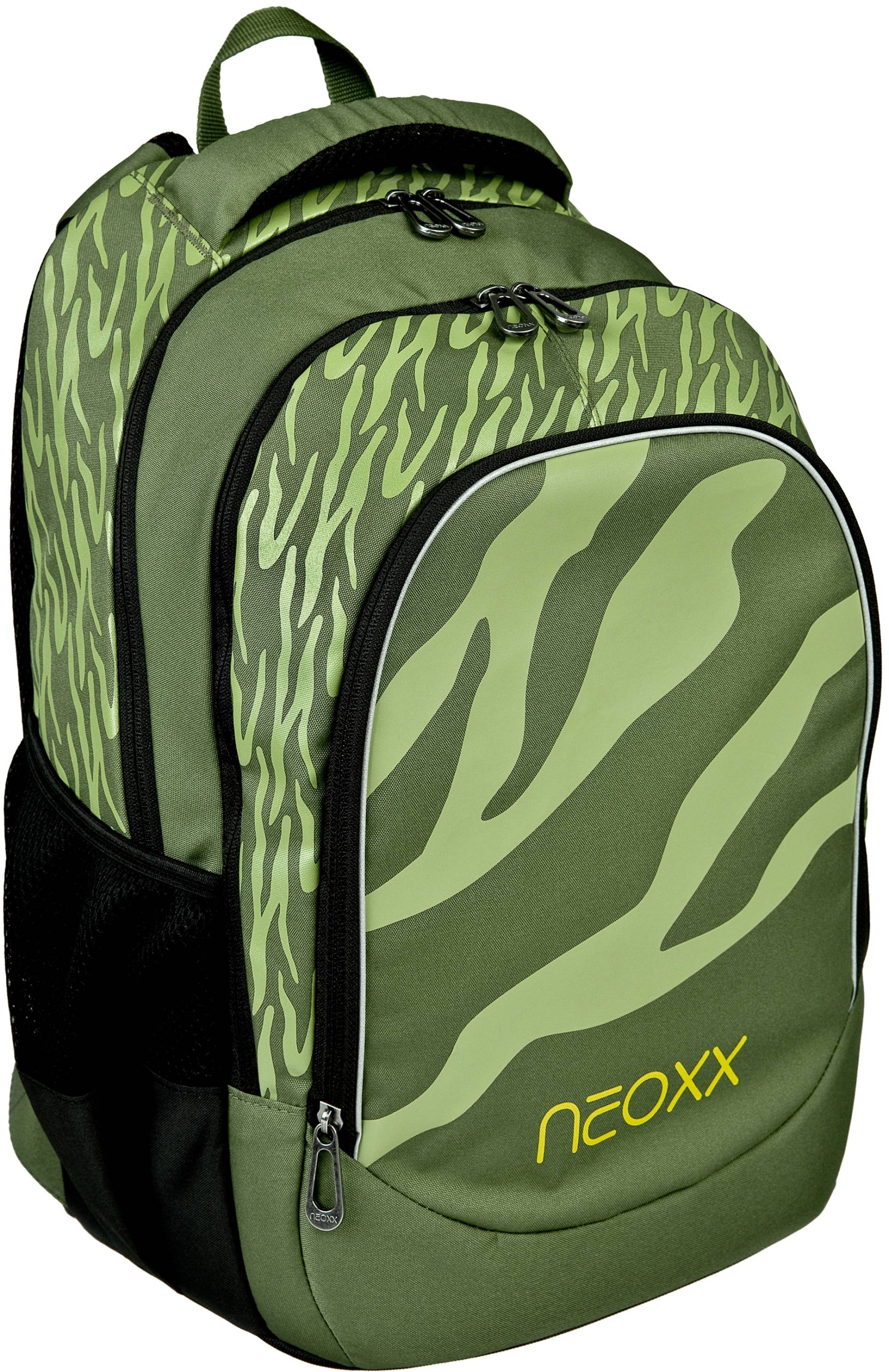 neoxx Schulrucksack »Fly, Ready for Green«, Reflektionsnaht, aus recycelten PET-Flaschen von neoxx