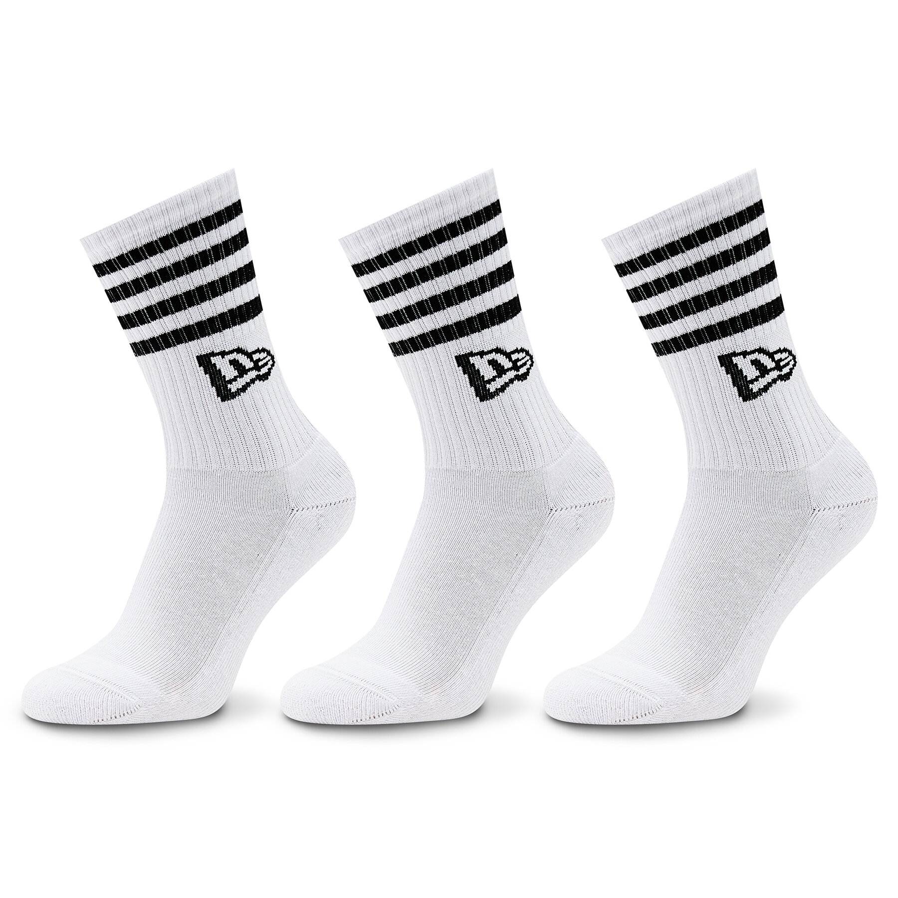3er-Set hohe Unisex-Socken New Era Stripe Crew 13113626 Weiß 3er-Set hohe Unisex-Socken New Era Stripe Crew 13113626 Weiß von new era