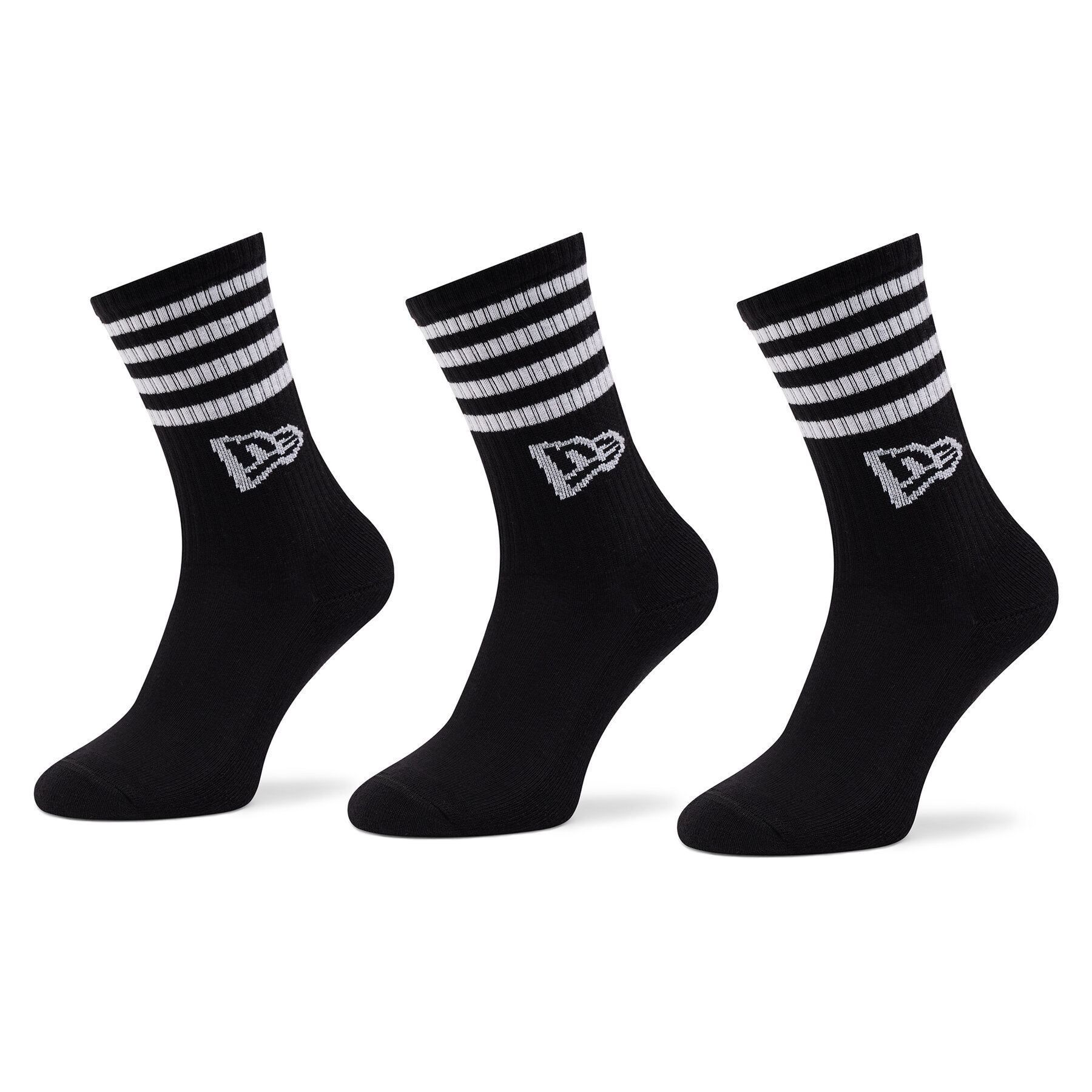 3er-Set hohe Unisex-Socken New Era Stripe Crew 13113627 Schwarz 3er-Set hohe Unisex-Socken New Era Stripe Crew 13113627 Schwarz von new era