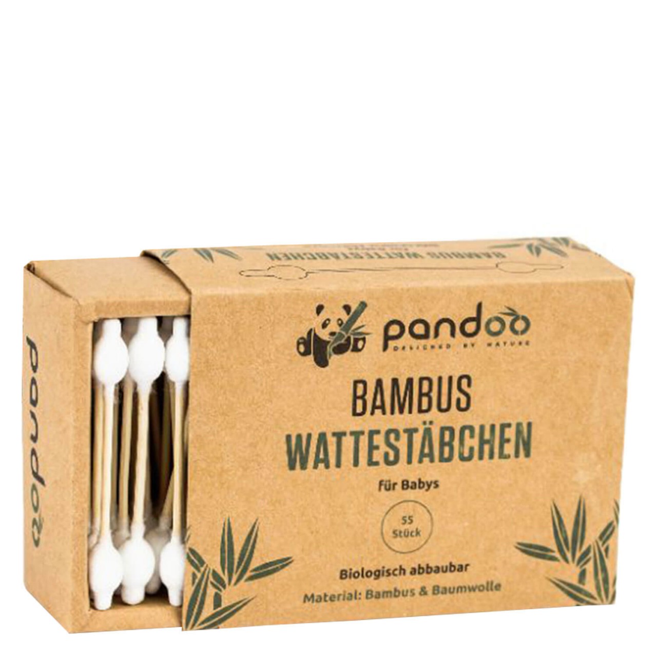 pandoo - Bambus Wattestäbchen mit Sicherheitskopf von pandoo