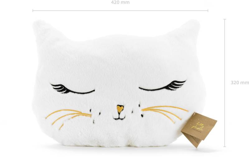 partydeco Kopfkissen »Kissen Cat 42 x 32 cm, Cr«, (1 St.) von partydeco