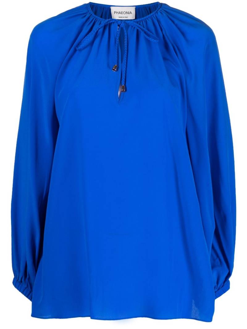 phaeonia self-tie silk blouse - Blue von phaeonia