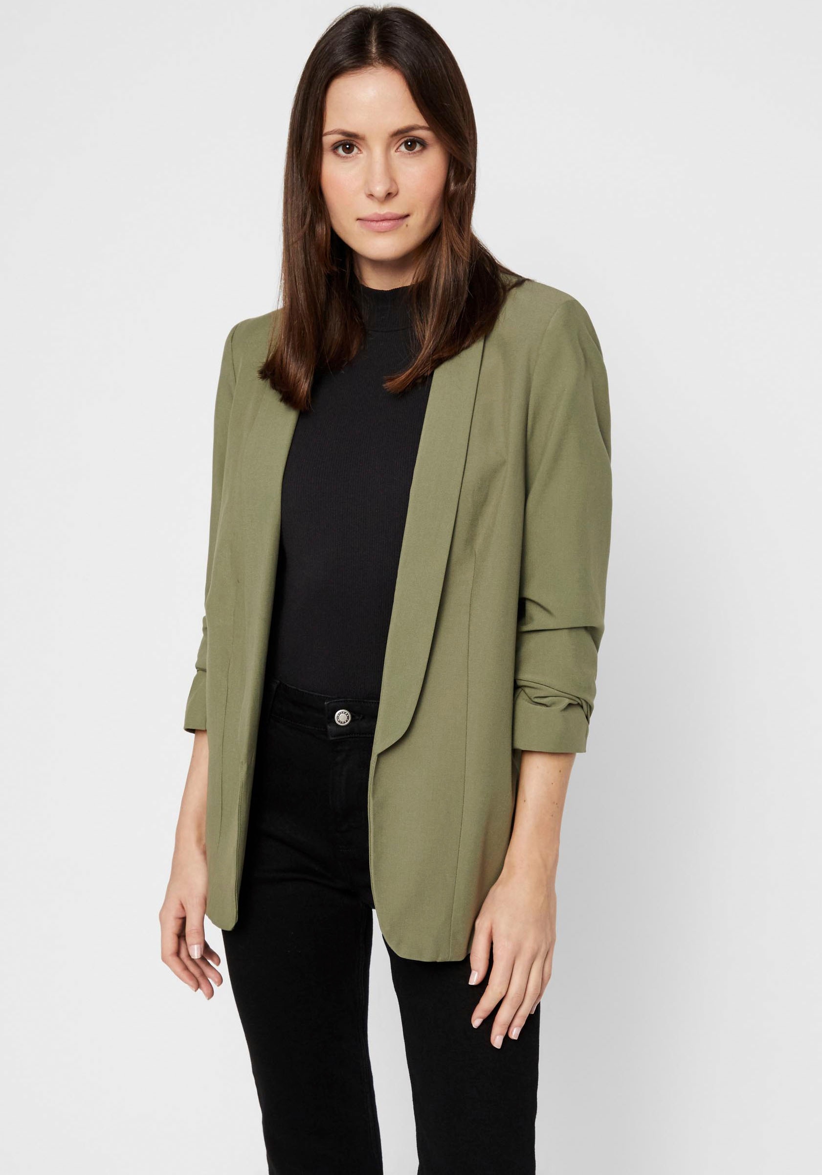 pieces Blusenblazer »PCBOSELLA 3/4 BLAZER NOOS«, mit Faltendetail am Ärmel pieces Blusenblazer »PCBOSELLA 3/4 BLAZER NOOS«, mit Faltendetail am Ärmel von pieces
