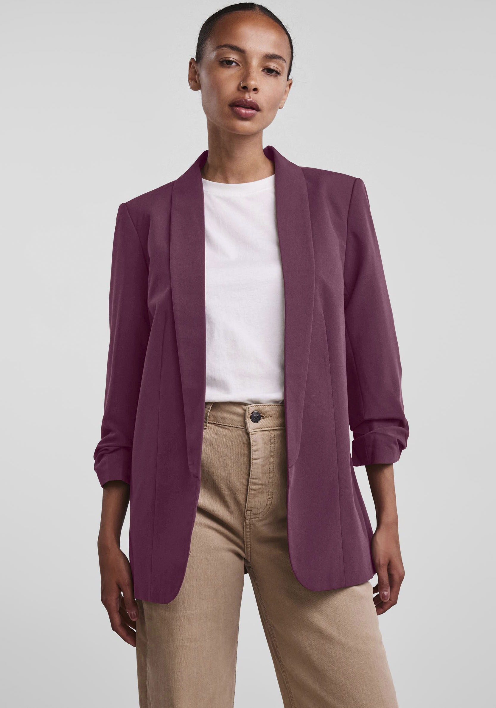 pieces Blusenblazer »PCBOSELLA 3/4 BLAZER NOOS«, mit Faltendetail am Ärmel von pieces