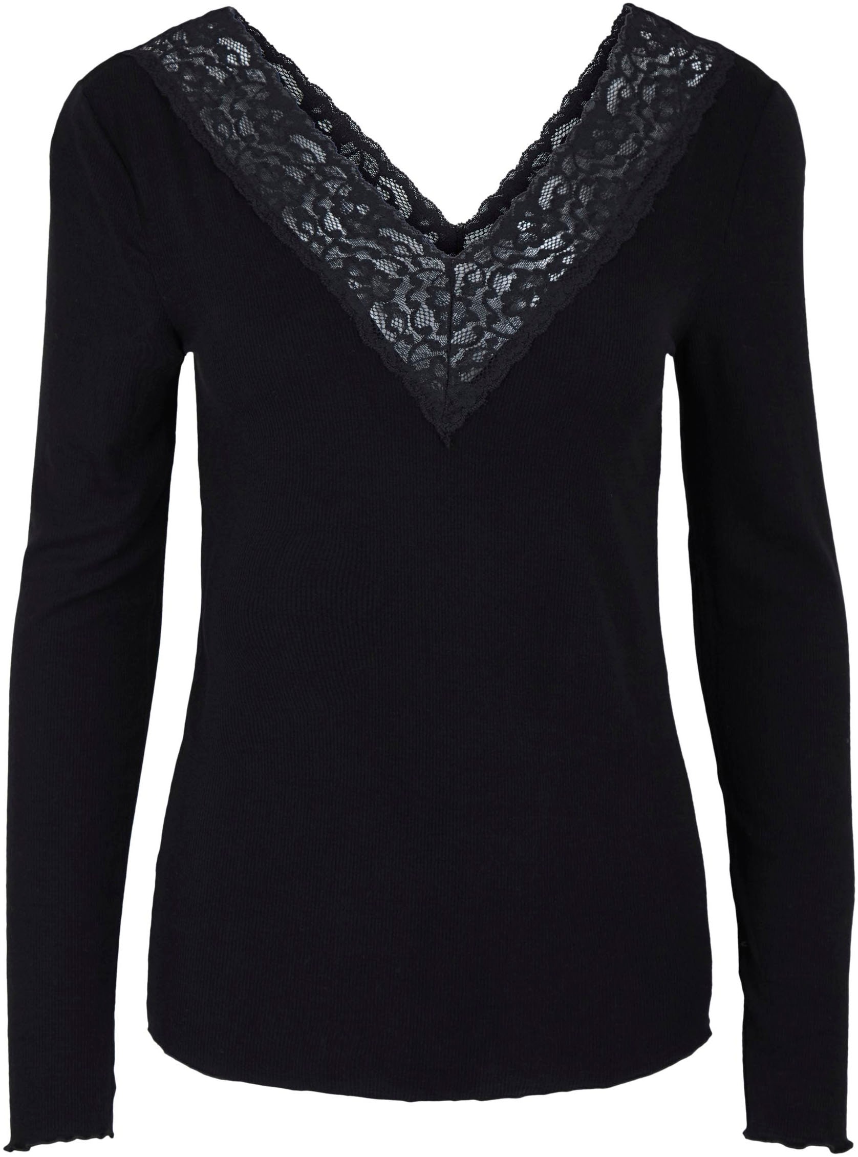 pieces Langarmshirt »PCSIRI LS TOP NOOS«, mit Spitzenkante am Ausschnitt pieces Langarmshirt »PCSIRI LS TOP NOOS«, mit Spitzenkante am Ausschnitt von pieces