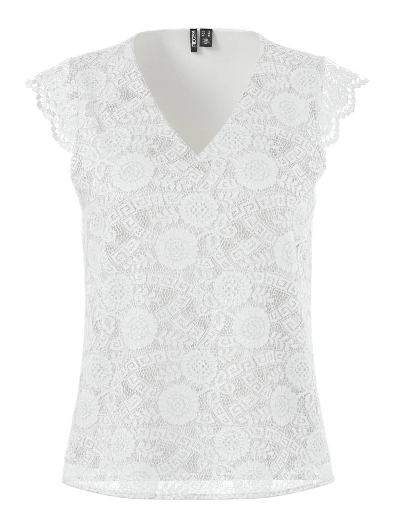 pieces Spitzentop »PCOLLINE SL LACE V-NECK TOP WVN NOOS« von pieces