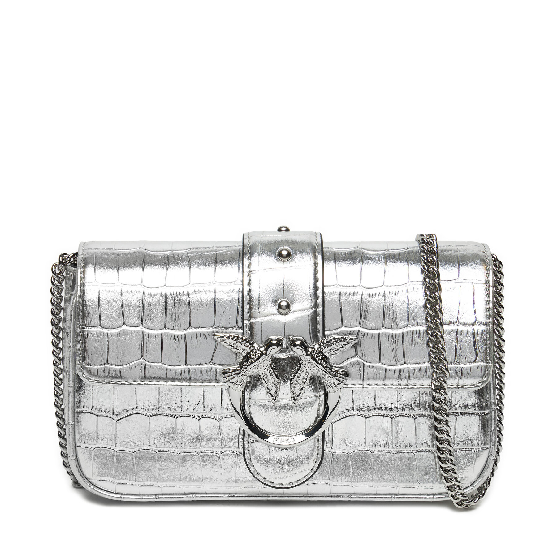 Handtasche PINKO Love One Pocket Simply C AI 24-25 PLTT 103838 A1W5 Silberfarben Handtasche PINKO Love One Pocket Simply C AI 24-25 PLTT 103838 A1W5 Silberfarben von pinko