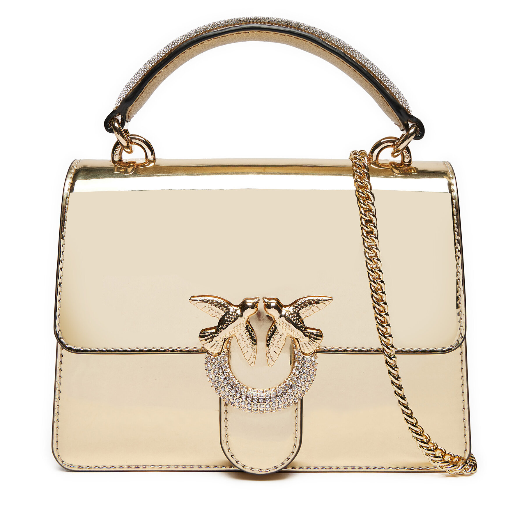 Handtasche PINKO Love One Top Handle Mini Light AI 24-25 PLTT 100071 A1JD Goldfarben von pinko