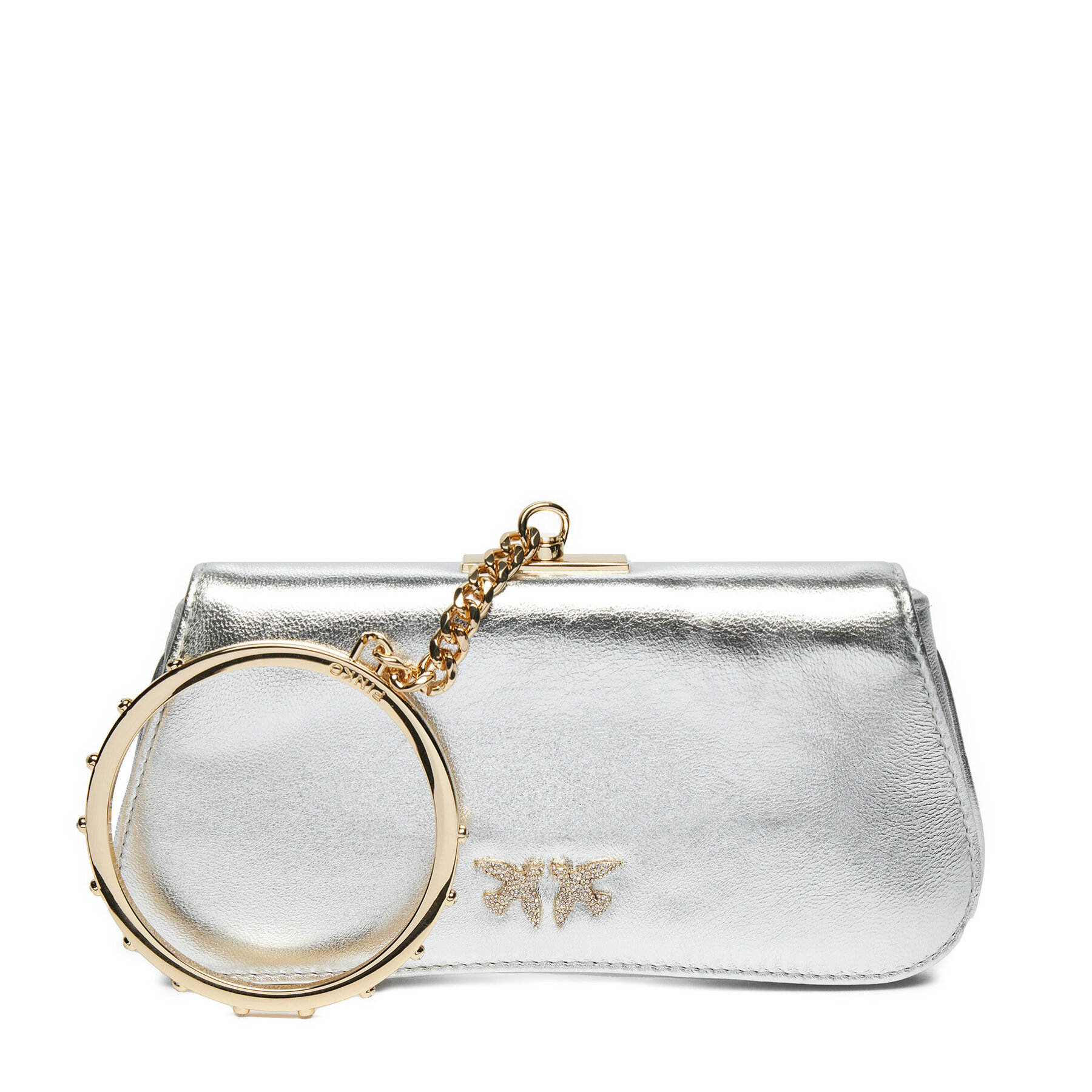 Handtasche Pinko Marpesia Clutch Silberfarben von pinko