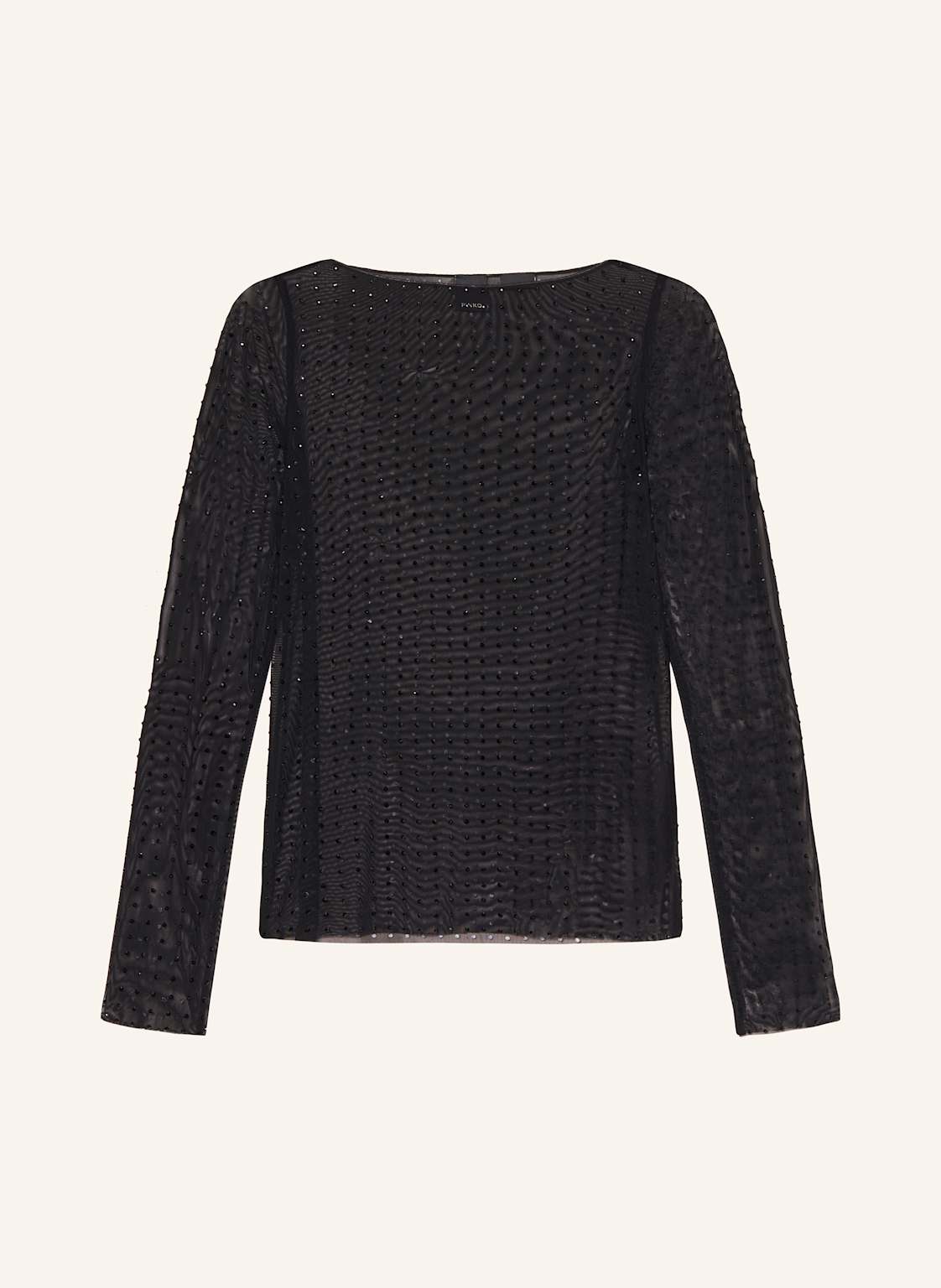 Pinko Longsleeve Rouen Aus Mesh Mit Schmucksteinen schwarz von pinko