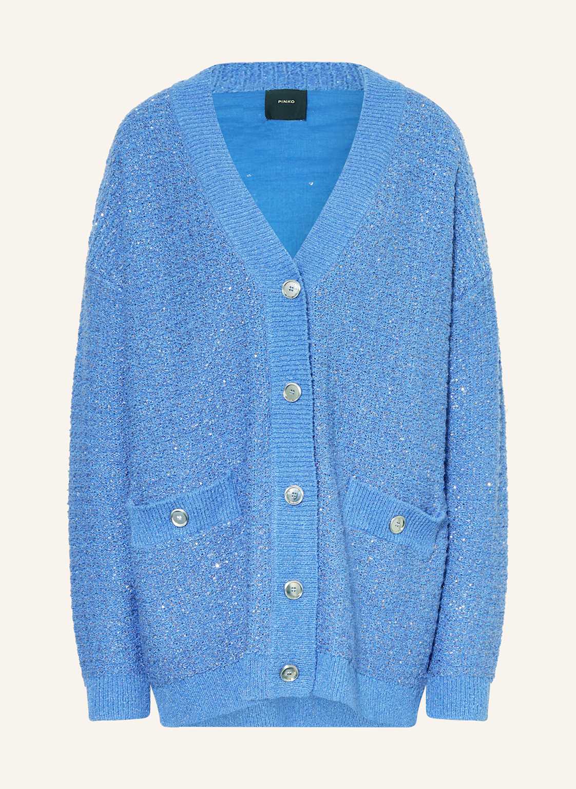 Pinko Strickjacke Mit Pailletten Und Glitzergarn blau Pinko Strickjacke Mit Pailletten Und Glitzergarn blau von pinko