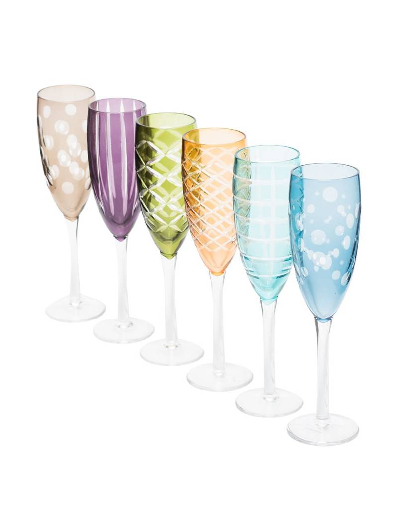 POLSPOTTEN Cuttings champagne glasses (set of 6) - Blue von POLSPOTTEN