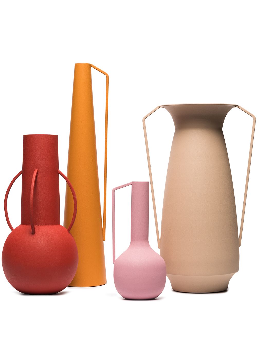 POLSPOTTEN Roman powder-coated vases (set of 4) - Red von POLSPOTTEN
