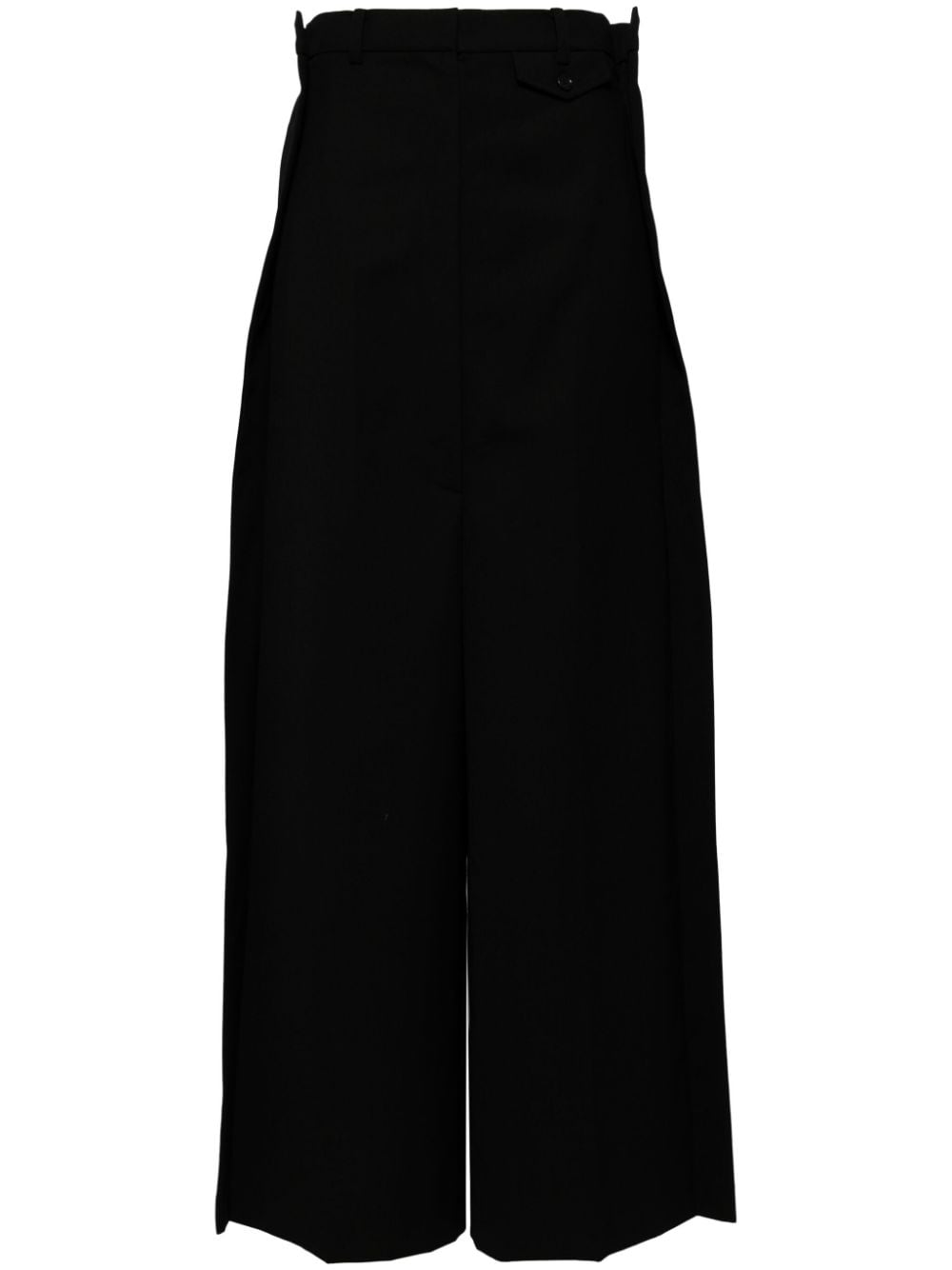 pushBUTTON Black Side Folded wide trousers