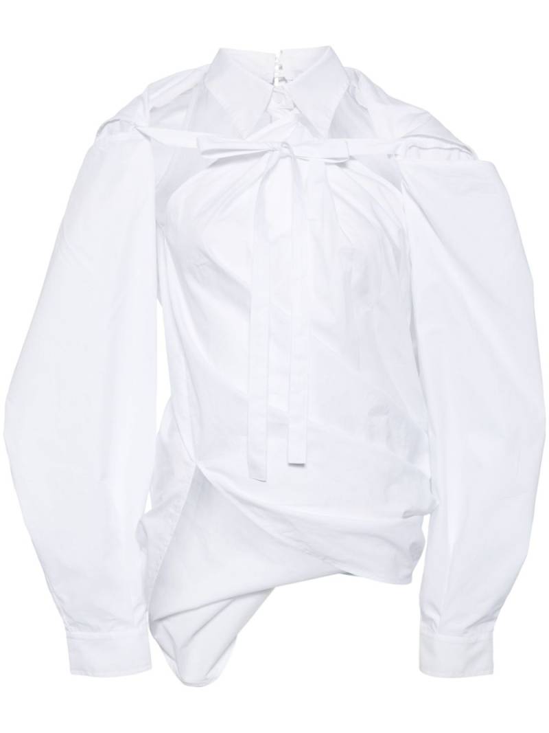 pushBUTTON asymmetric twisted shirt - White von pushBUTTON