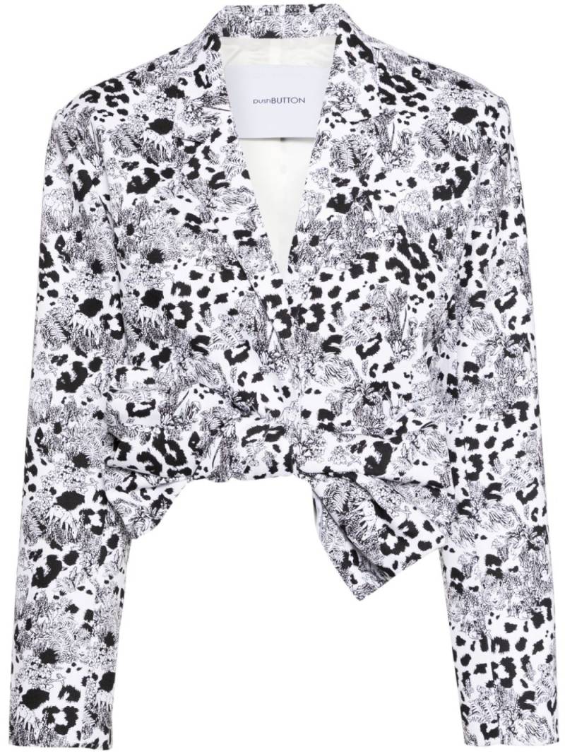 pushBUTTON bow printed cropped jacket - White von pushBUTTON