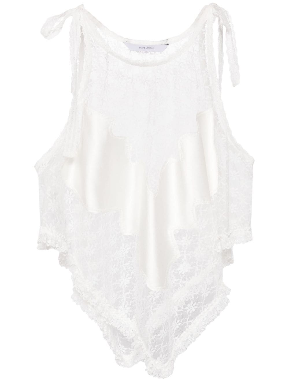 pushBUTTON lace patchwork vest - White von pushBUTTON