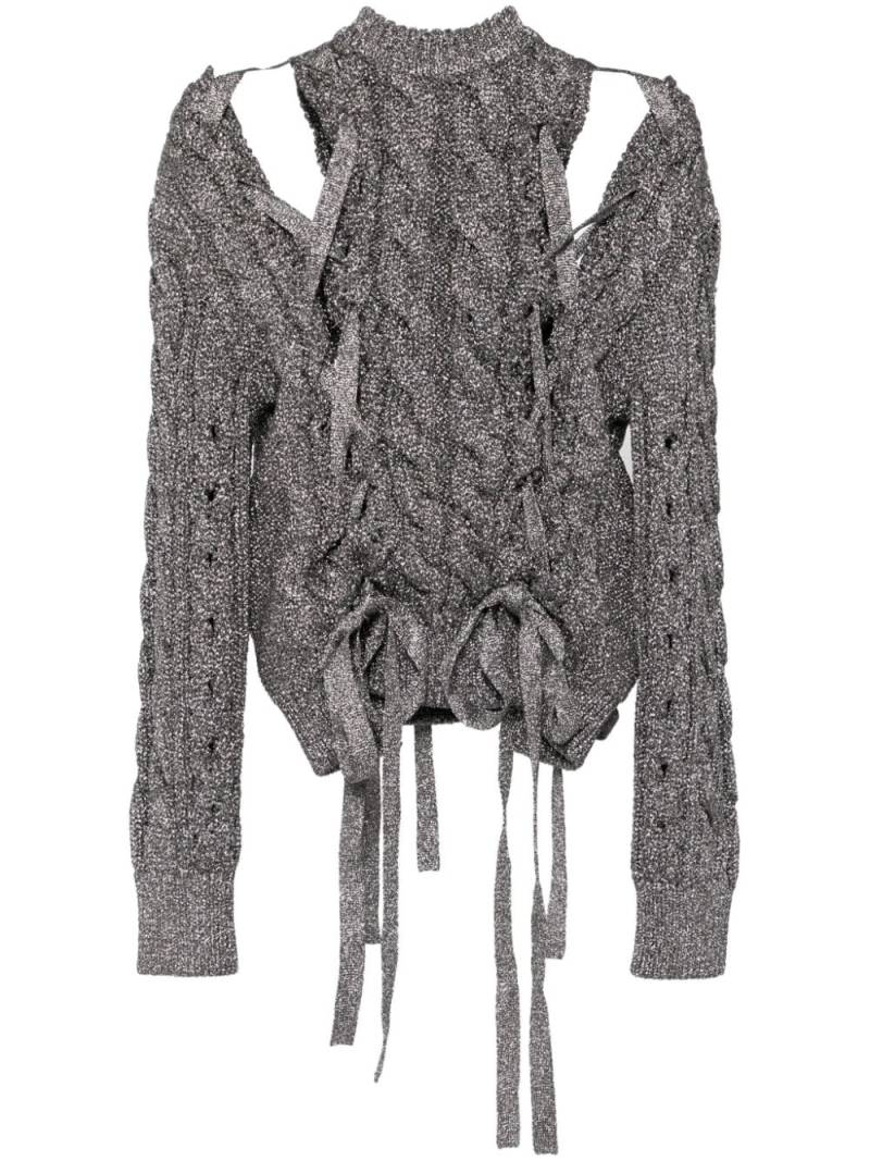 pushBUTTON ribbon-tied metal jumper - Metallic von pushBUTTON