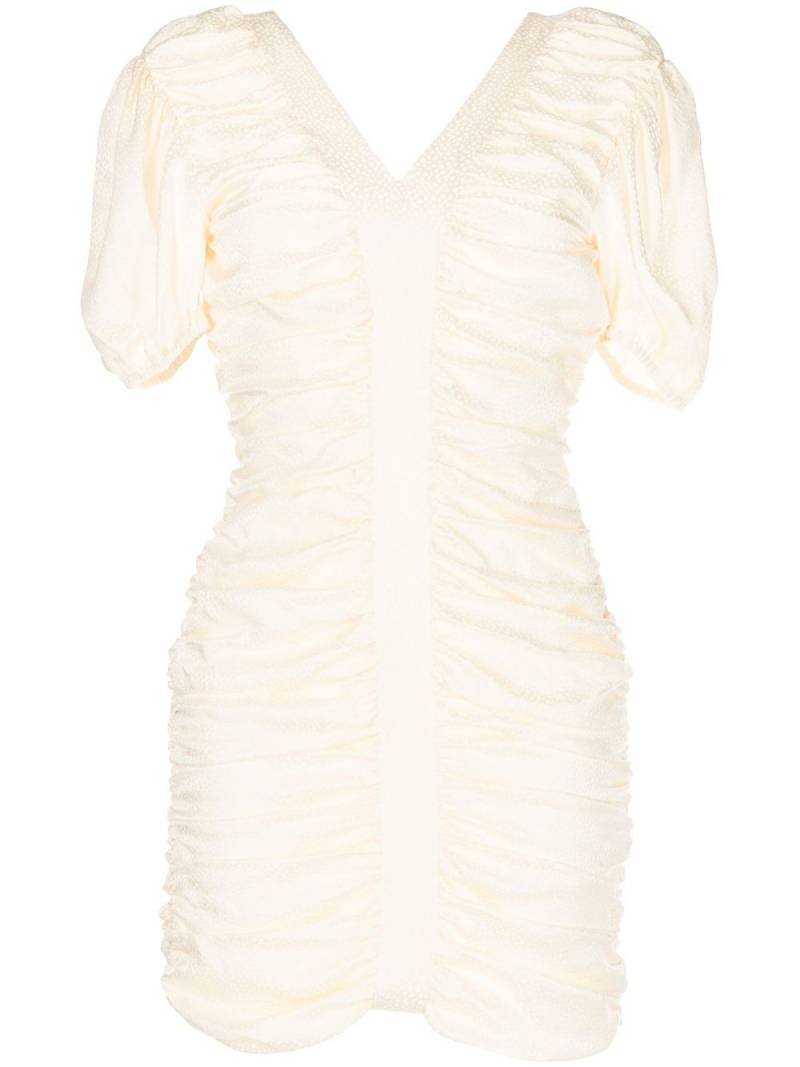 pushBUTTON ruched mini dress - White von pushBUTTON