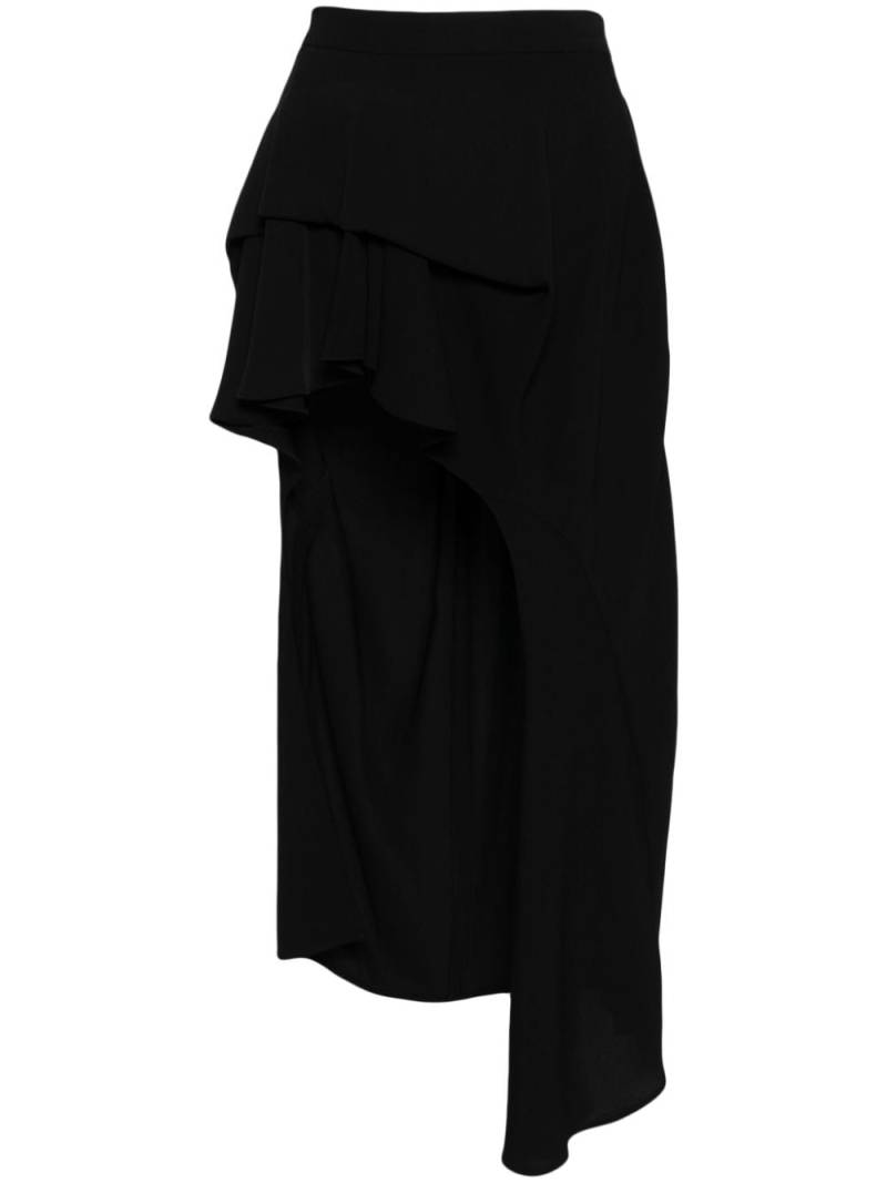 pushBUTTON ruffled-detail draped skirt - Black von pushBUTTON