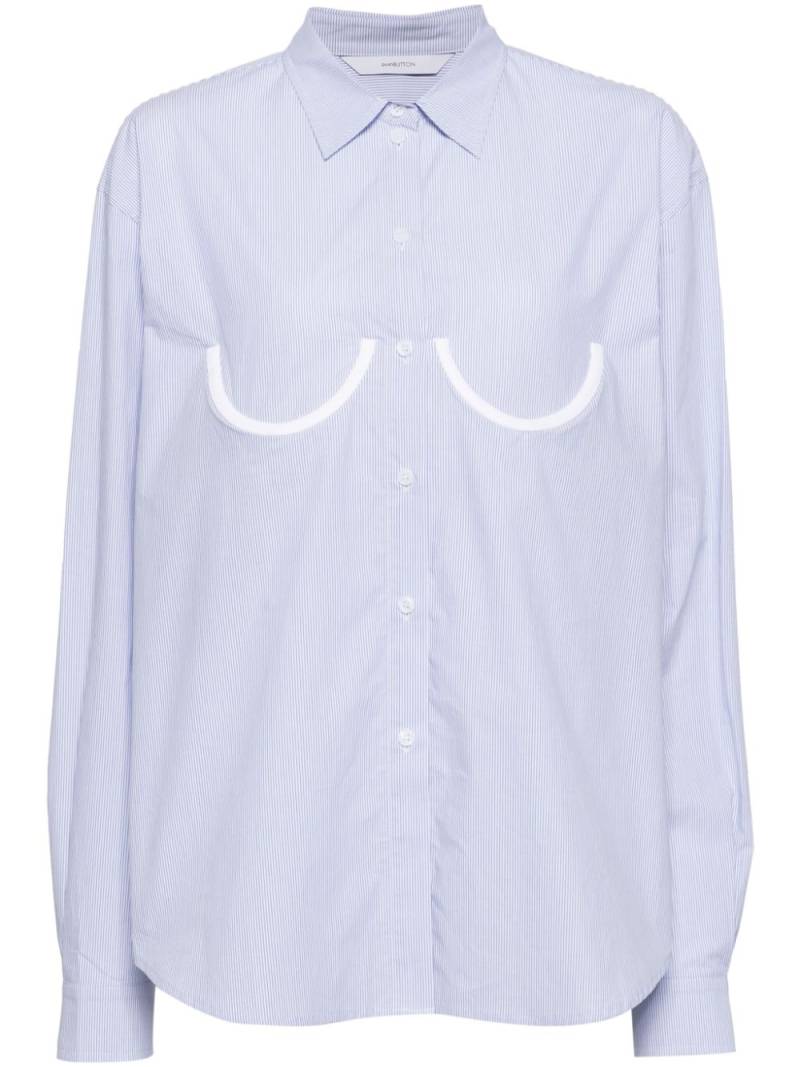 pushBUTTON stripe bra shirt - Blue von pushBUTTON