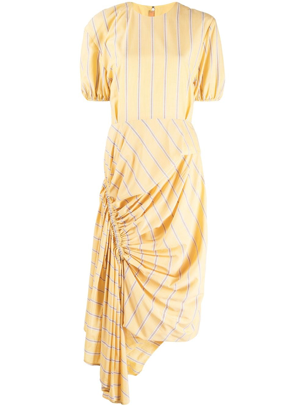 pushBUTTON striped asymmetric hem dress - Yellow von pushBUTTON