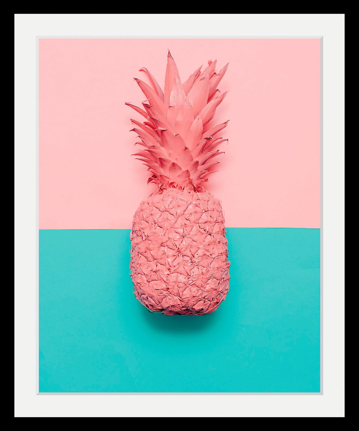 queence Bild »Ananas«, Obst-Obst Bilder-Essen-Lebensmittel-Humor-Ananas, HD Premium Poster-Druck inkl. Holzrahmen von queence