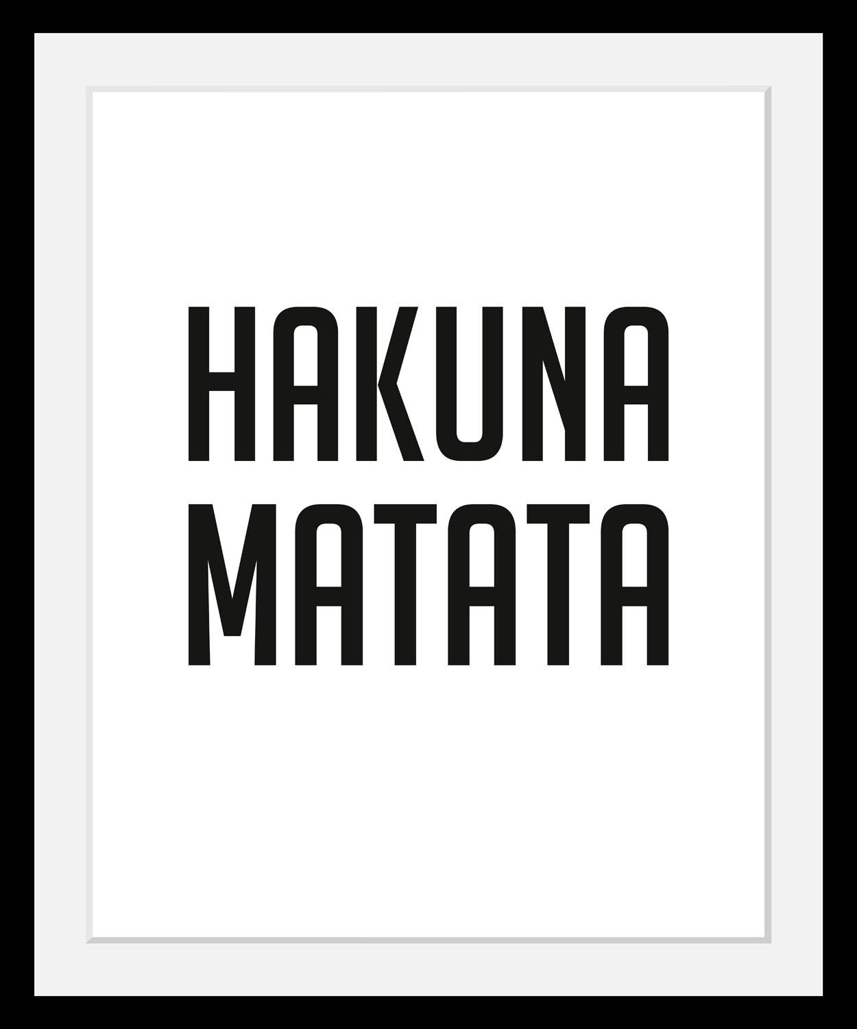 queence Bild »Hakuna Matata«, in 3 Grössen, gerahmt von queence