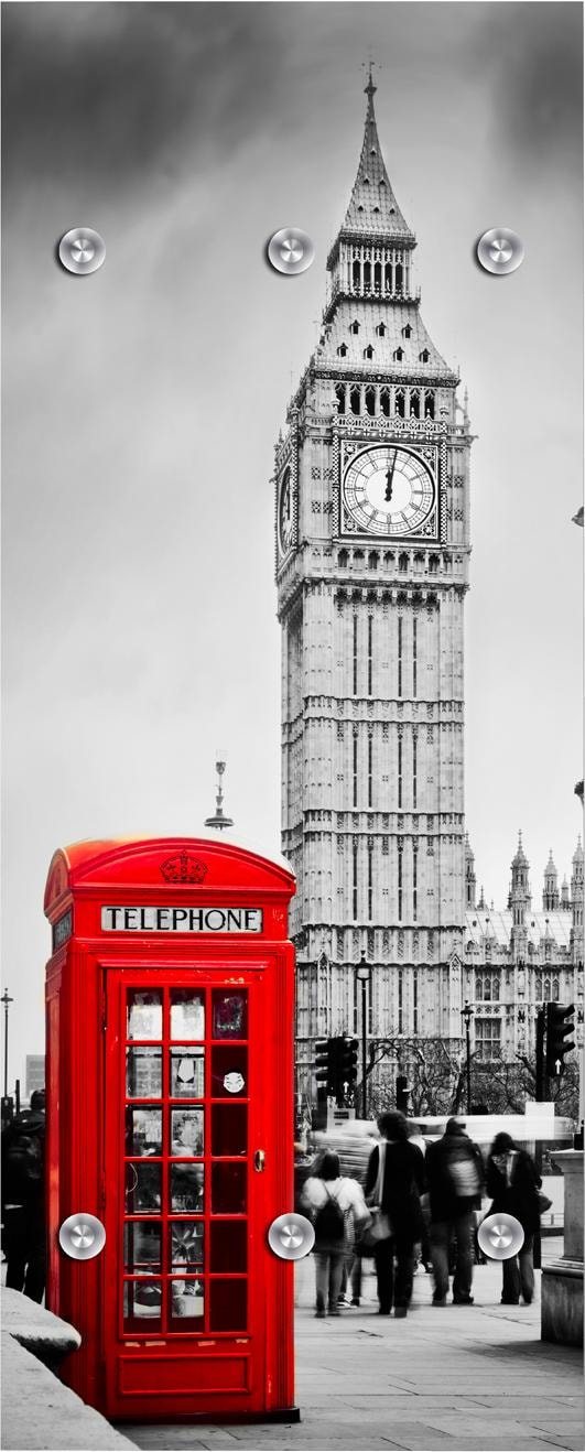 queence Garderobenleiste »London«, mit 6 Haken, 50 x 120 cm von queence