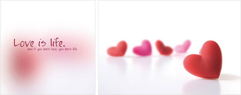 queence Leinwandbild »Love is Life«, (Set), 2er-Set von queence