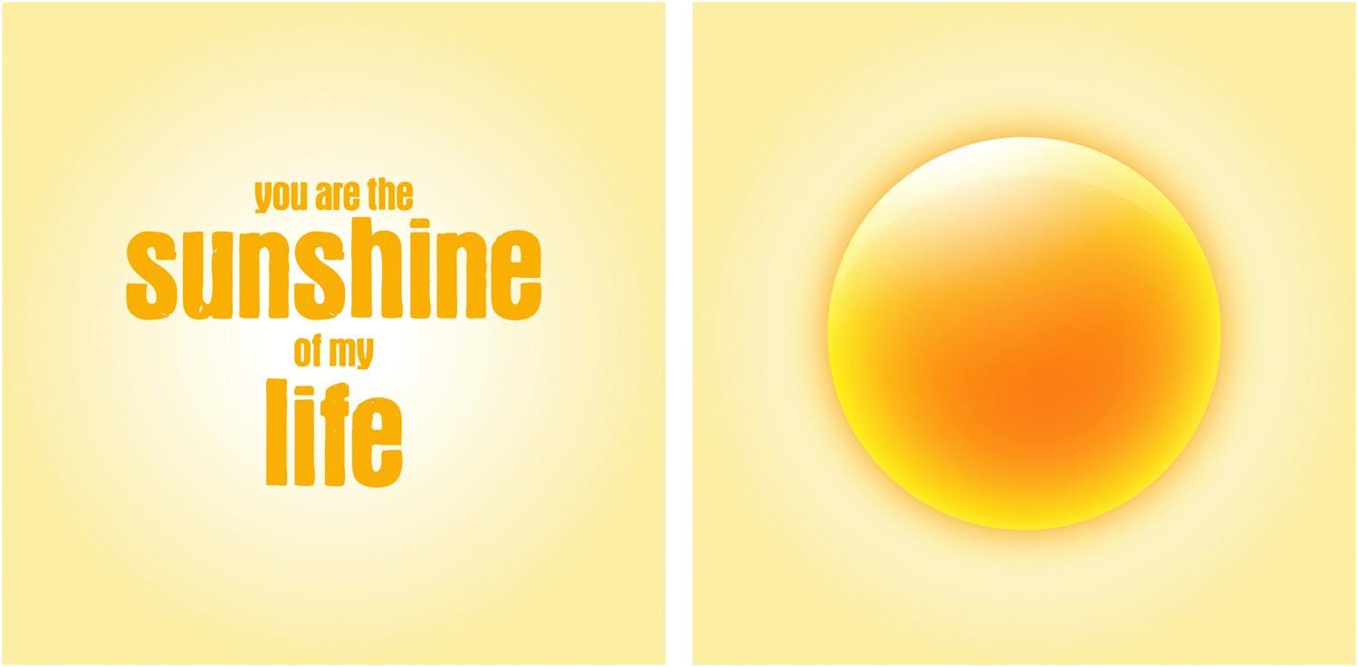 queence Leinwandbild »Sunshine«, Sonnenaufgang-Kunst-Modern-Spa-Spa Bilder-Sprüche-Sprüche & Texte-Schriftzug-Schriftzüge, (Set), Premium-Leinwandstoff, Handarbeit aus Deutschland, Spruch, 2er Set von queence