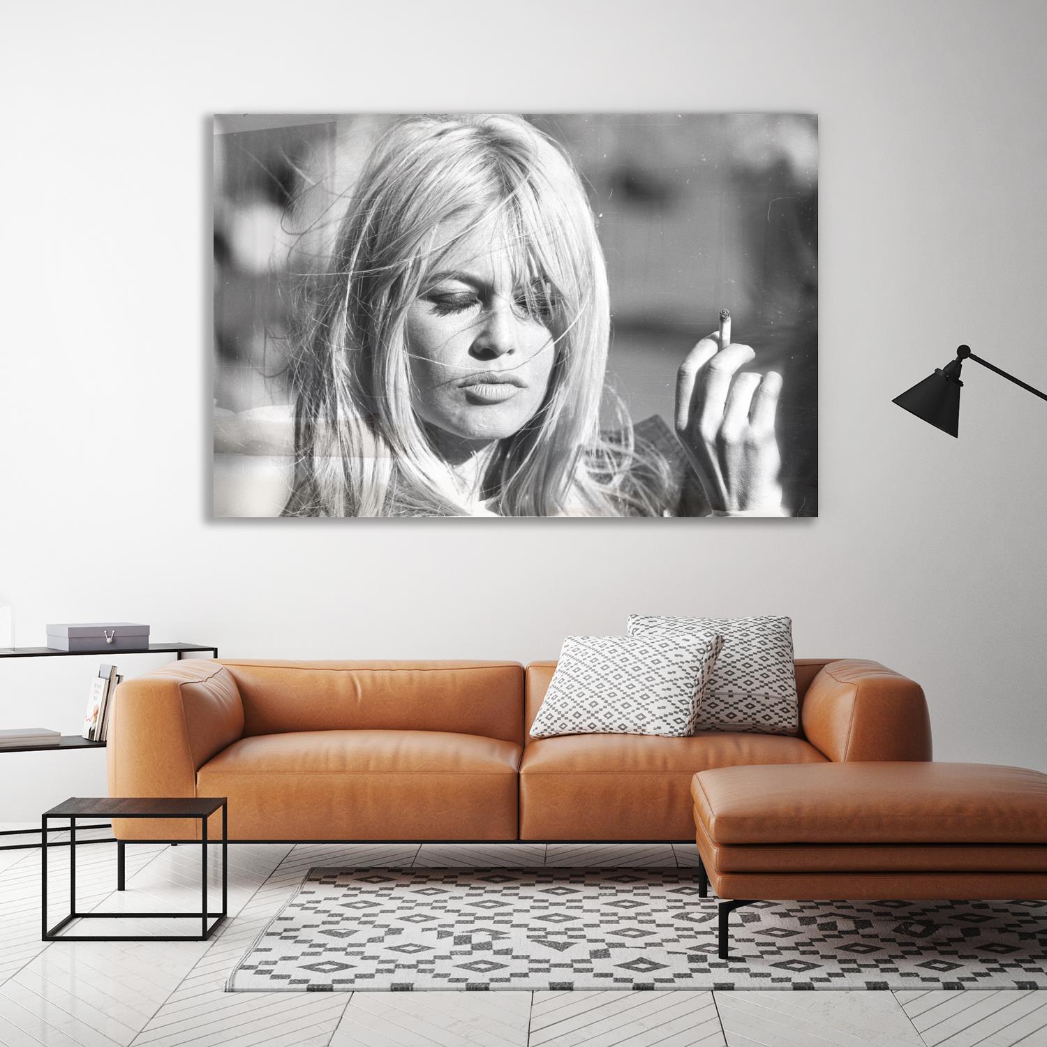 queence Acrylglasbild »Brigitte Bardot«, Schwarz-Weiss-Frau-Stars-Portrait-Foto-Film-Filmfiguren-Filmszene, Fine Art-Print in Galeriequalität von queence