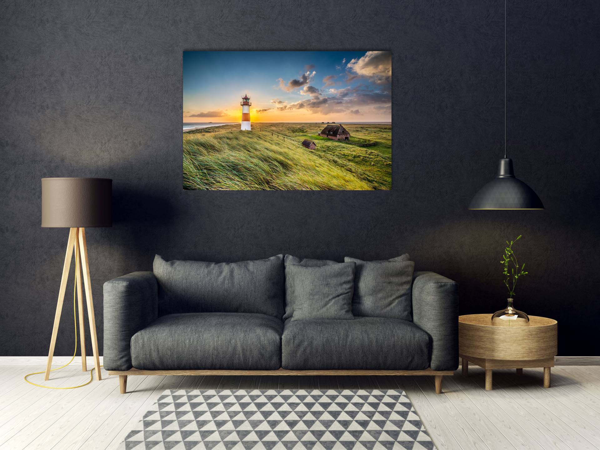 queence Acrylglasbild »Edgar«, Landschaft-Himmel-Leuchtturm-Wiesen & Bäume-Spa-Spa Bilder, (1 St.), Fine Art-Print in Galeriequalität von queence