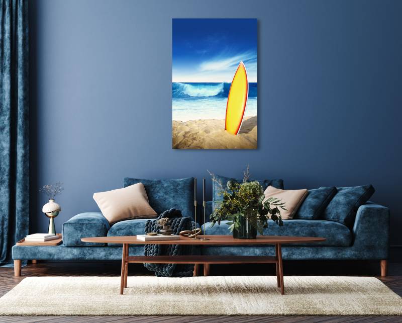 queence Acrylglasbild »Emda«, Landschaft-Italien-Spanien-Strand-Himmel-Meer-Meer Bilder-Sport, (1 St.), Fine Art-Print in Galeriequalität von queence