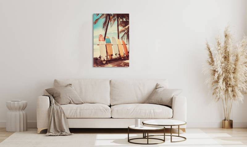 queence Acrylglasbild »Erda«, Landschaft-Italien-Spanien-Strand-Himmel-Meer-Meer Bilder-Sport-Palmen, (1 St.), Fine Art-Print in Galeriequalität von queence