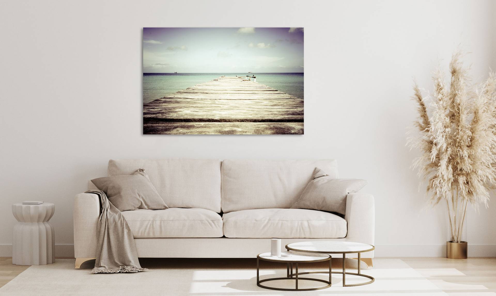 queence Acrylglasbild »Etzel«, Himmel-Meer-Spa-Spa Bilder-Schiffe-Meer Bilder-Strand-Sonnenuntergang-See-Seebilder-Seelandschaft-Steg, (1 St.), Fine Art-Print in Galeriequalität von queence