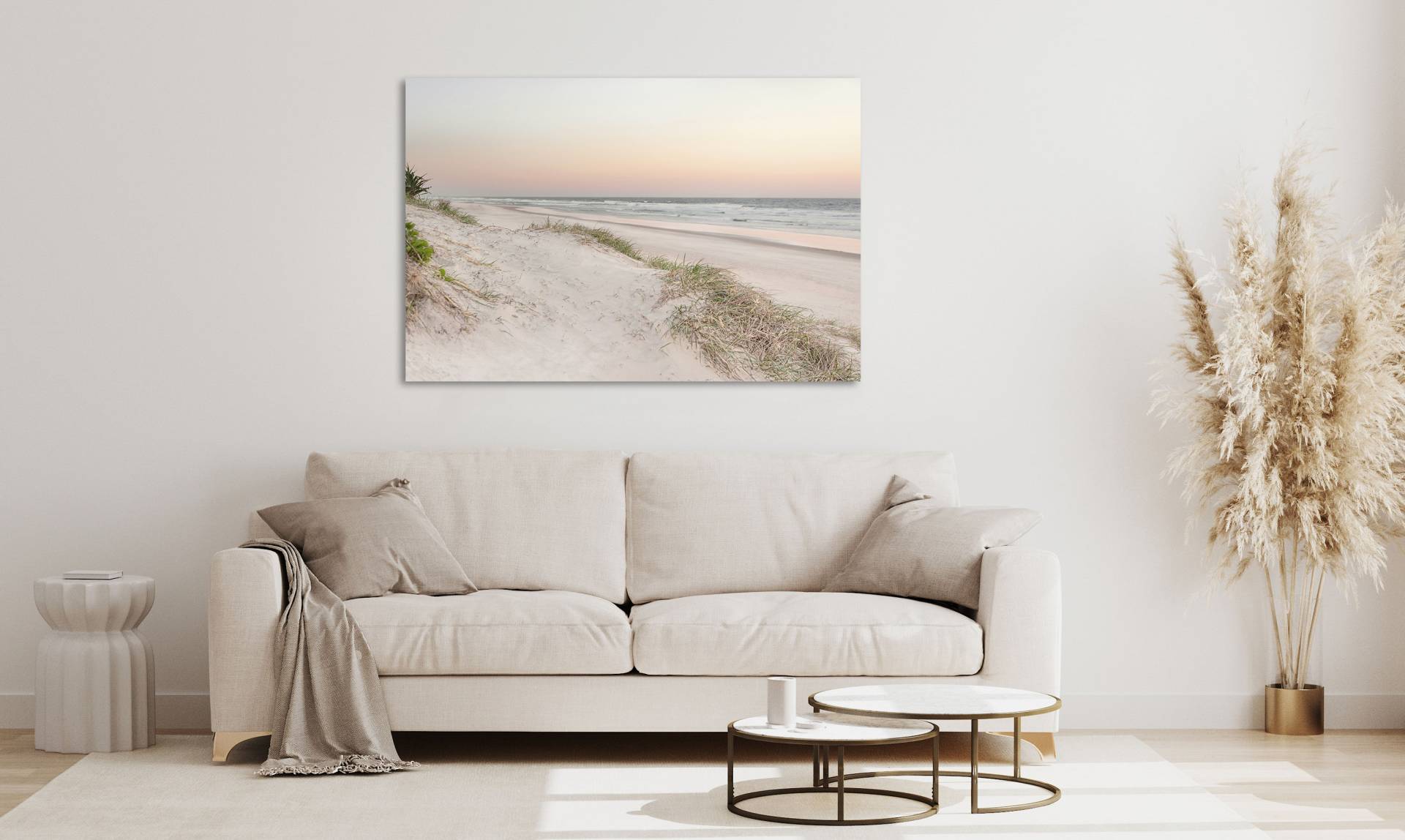 queence Acrylglasbild »Evek«, Strand-Himmel-Düne-Deutschland-Gräser-Meer-Meer Bilder-Spa-Steg, (1 St.), Fine Art-Print in Galeriequalität von queence