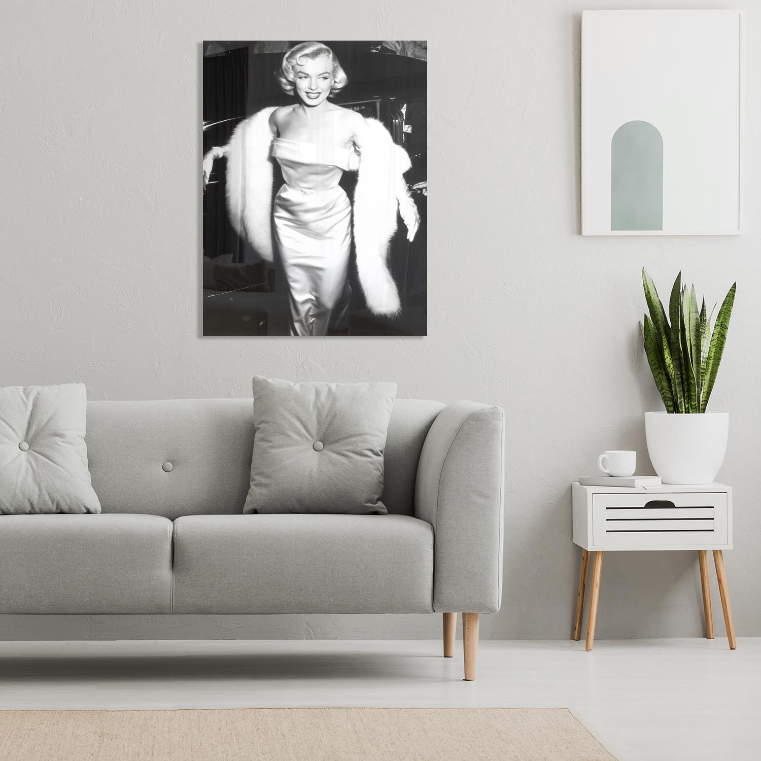 queence Acrylglasbild »Marilyn Monroe mit Glam«, Schwarz-Weiss-Frau-Stars-Portrait-Foto-Film-Filmfiguren-Filmszene, Fine Art-Print in Galeriequalität von queence