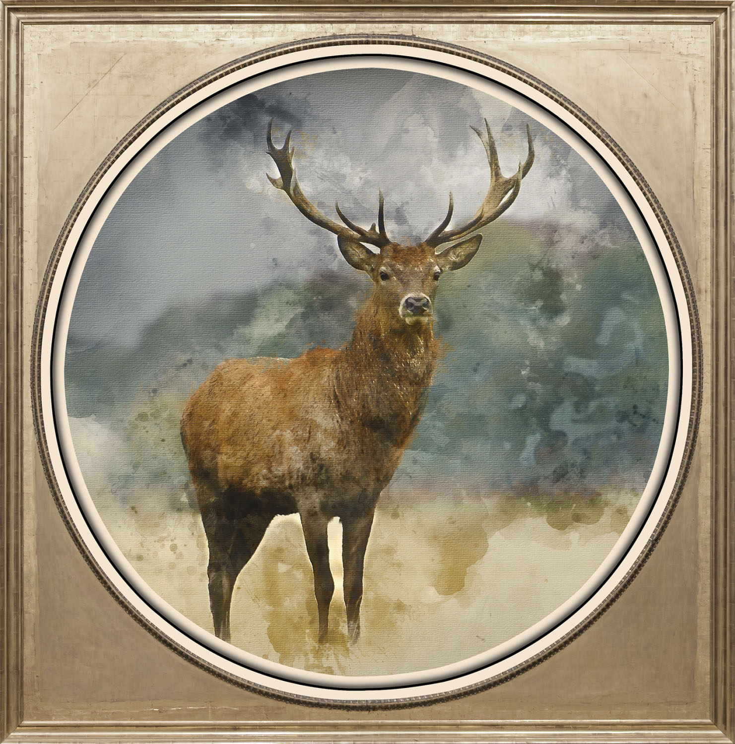 queence Acrylglasbild »Hirsch«, Hirsch-Wildtiere-Gemälde-Kunst-Hirschbilder-Hirsche-Wald-Waldbilder, Fine Art-Print in Galeriequalität von queence