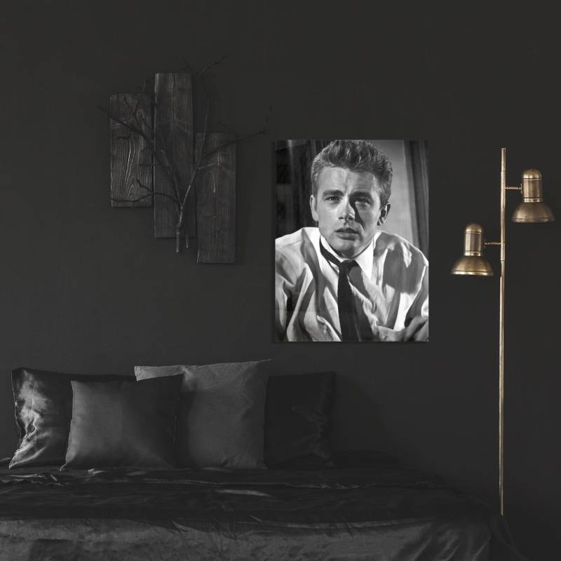 queence Acrylglasbild »James Dean«, Schwarz-Weiss-Mann-Stars, Fine Art-Print in Galeriequalität von queence